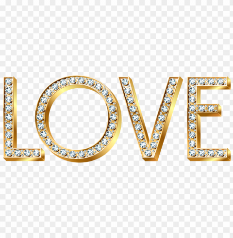 gold diamond love PNG no background free