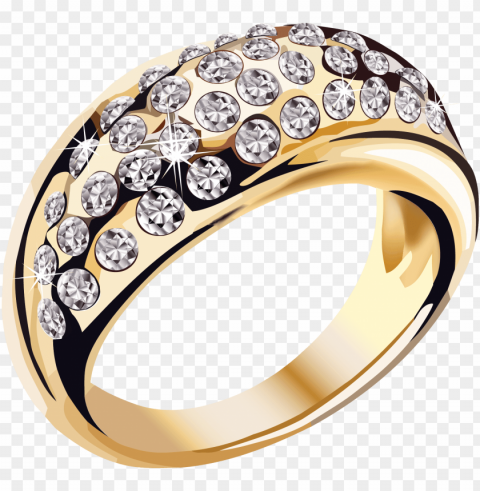 gold diamonds ring jewelry Isolated Graphic on Clear Transparent PNG