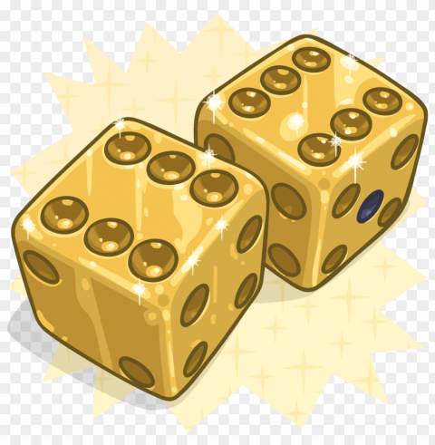 gold dice PNG for digital art