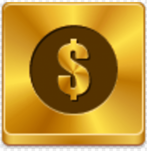 gold dollar icon Transparent Background PNG Isolated Design