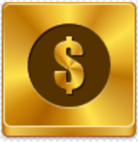 Gold Dollar Icon Transparent Background PNG Isolated Design