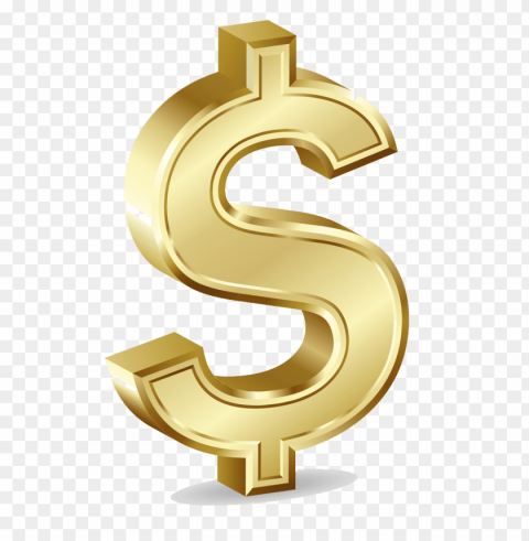 gold dollar icon Transparent Background PNG Isolated Element