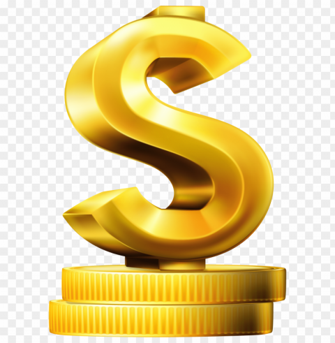 gold dollar icon Transparent background PNG stock