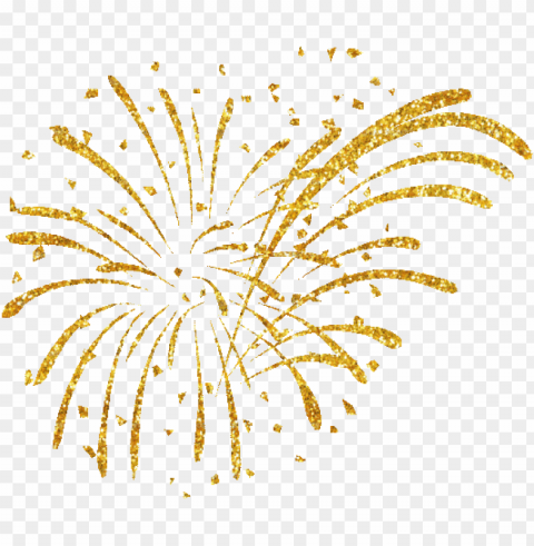 gold fireworks ClearCut Background Isolated PNG Design