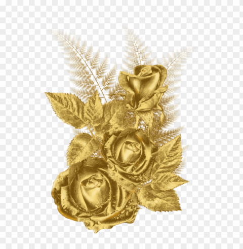 Gold Floral Border PNG With No Bg