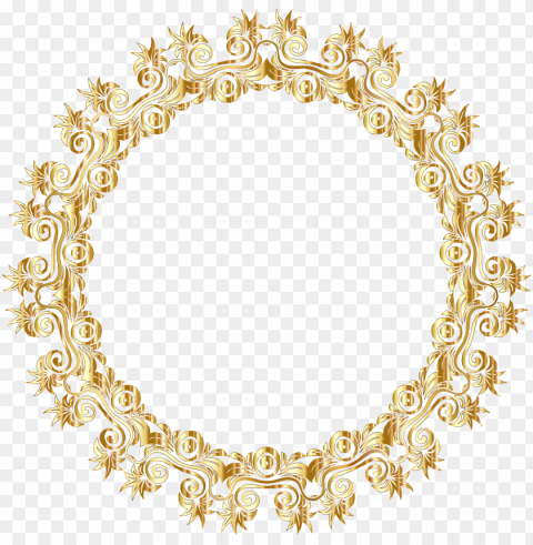 gold floral border Transparent art PNG PNG transparent with Clear Background ID 2a8f0edb