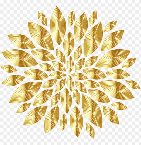 gold floral border Isolated Element on HighQuality PNG