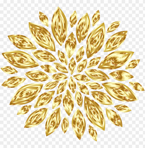 gold floral border Isolated Element on HighQuality Transparent PNG