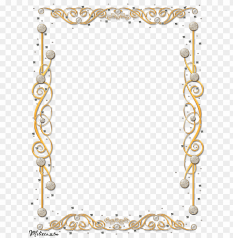 gold floral border Isolated Element on Transparent PNG