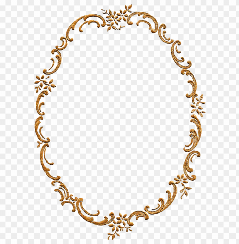 gold floral border Isolated Element with Clear Background PNG