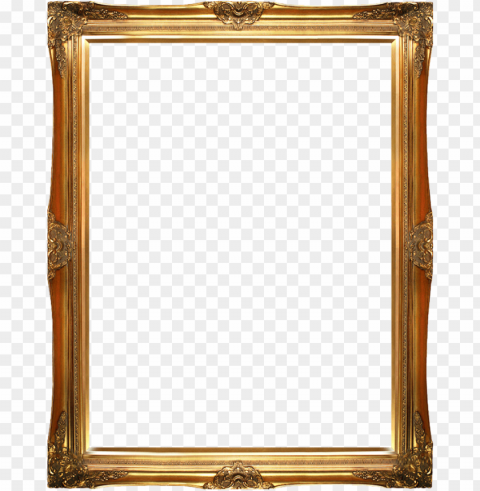 Gold Frame Clear Background PNG Isolated Graphic Design