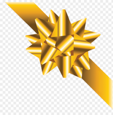 gold gift bow Transparent PNG Isolated Artwork PNG transparent with Clear Background ID 437265c2