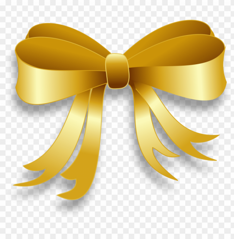 gold gift bow Transparent PNG Isolated Illustration