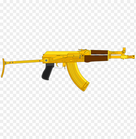 gold gun PNG with Transparency and Isolation