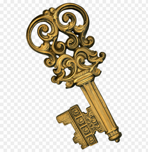 gold keys Isolated Illustration with Clear Background PNG