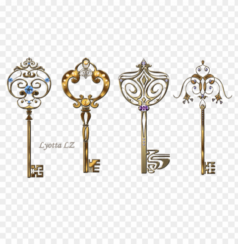 gold keys Transparent PNG graphics complete collection
