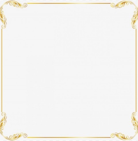 gold line border PNG images with transparent canvas variety
