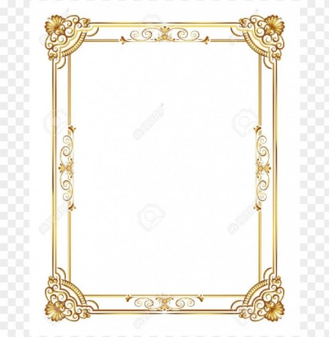 gold line border HighQuality PNG Isolated on Transparent Background