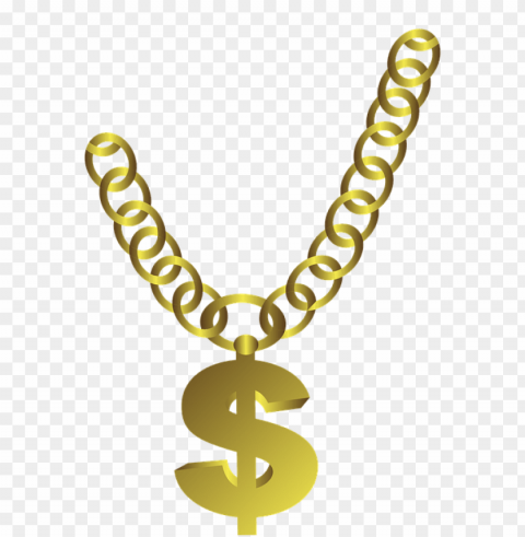 gold money chain Isolated Element with Clear Background PNG