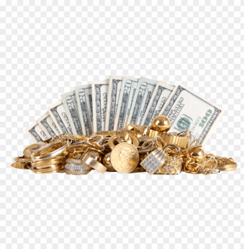 gold money chain PNG Image with Isolated Graphic Element