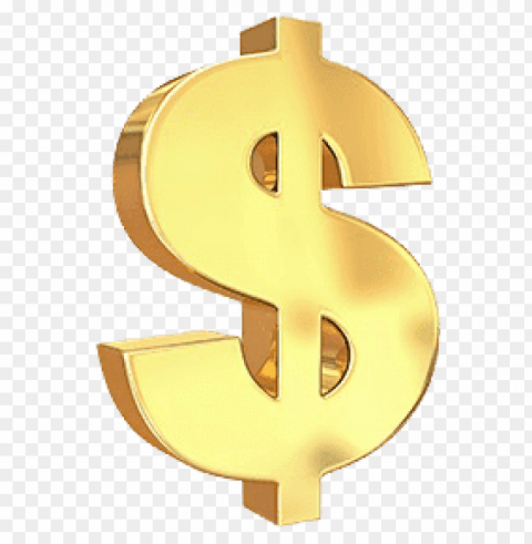 Gold Money Sign Clean Background Isolated PNG Object