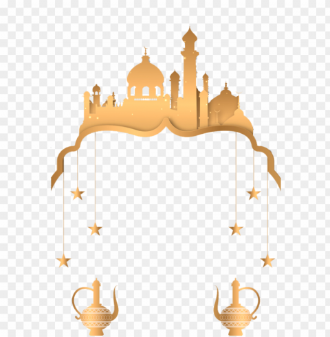 gold mosque hanging stars islamic illustration PNG images with clear alpha layer