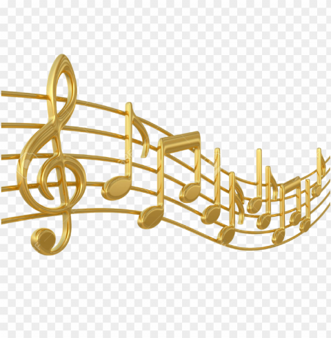 gold music notes PNG images with no royalties