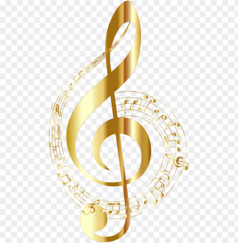 Gold Music Notes PNG Images With Transparent Backdrop
