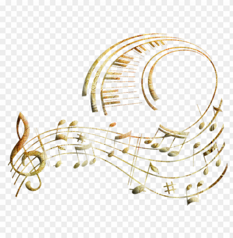 gold music notes PNG images without subscription