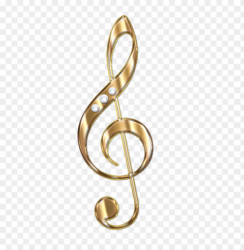 Gold Music Notes PNG Isolated