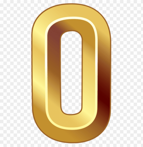 Gold Number 0 PNG Files With Alpha Channel