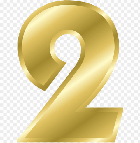 gold number 2 PNG files with clear backdrop assortment