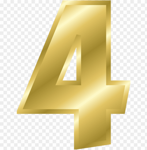 gold number 4 PNG files with clear background