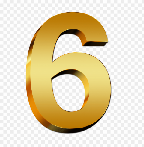 gold number 6 PNG files with clear background collection