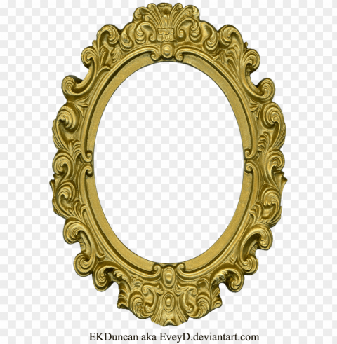 gold oval frame PNG with transparent background free