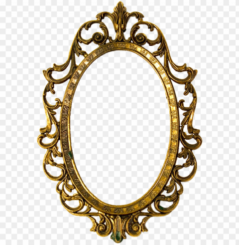 Gold Oval Frame PNG With Transparent Bg