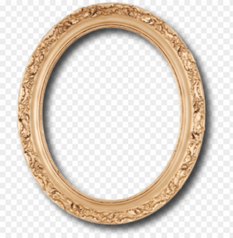 gold oval frame PNG with transparent overlay