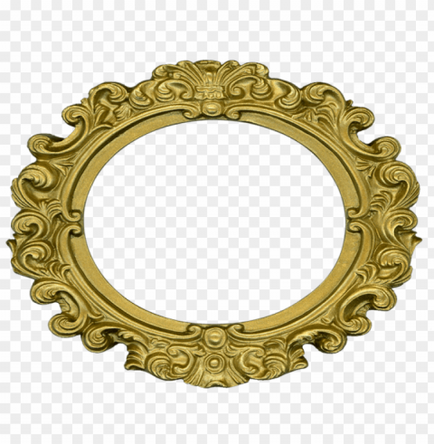 gold oval frame PNG without watermark free