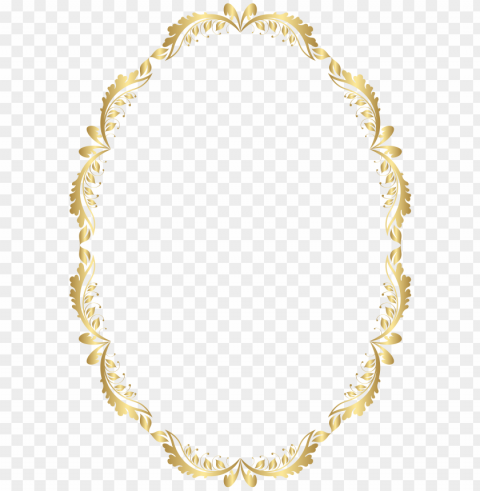 gold oval frame Transparent Background Isolated PNG Design Element