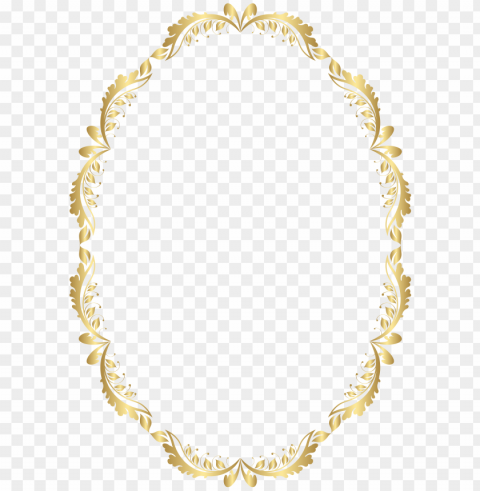 Gold Oval Frame Transparent Background Isolated PNG Design Element