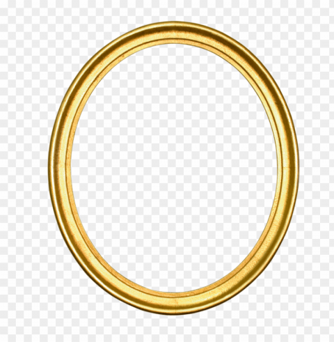 gold oval frame Transparent Background PNG Isolated Illustration