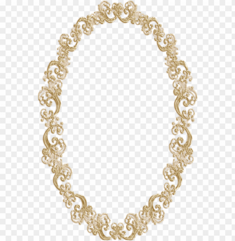 gold oval frame Transparent picture PNG
