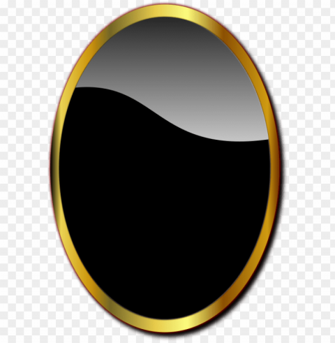 gold oval frame Transparent PNG art