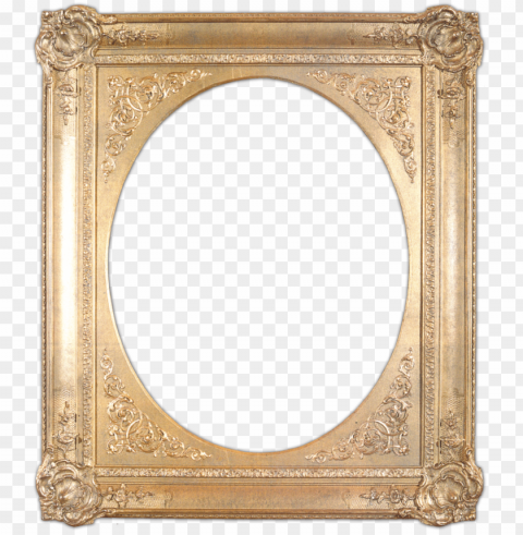 gold oval frame PNG transparent designs for projects