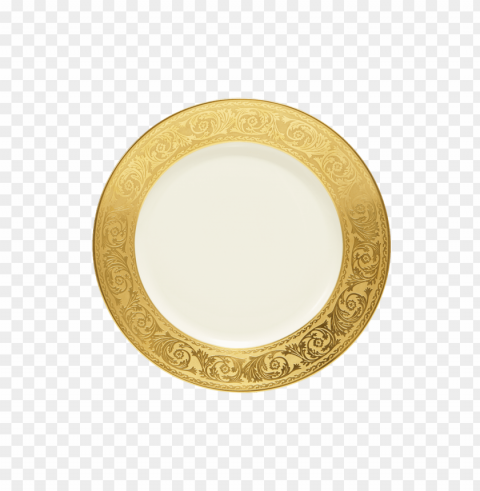 gold plate Isolated Artwork on Clear Background PNG