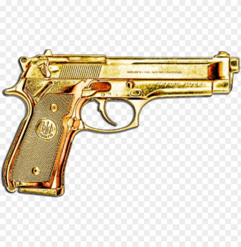 gold revolver PNG no background free