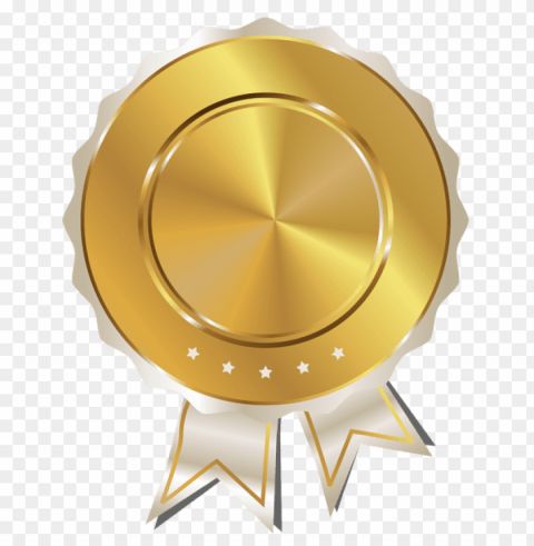 gold ribbon award Clean Background Isolated PNG Object