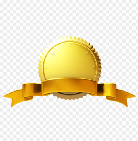 gold ribbon award Clear Background Isolated PNG Illustration