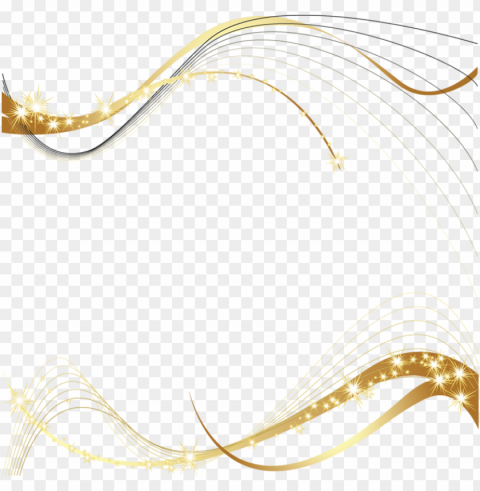 gold ribbon curved lines abstract bright clipart PNG images with clear background