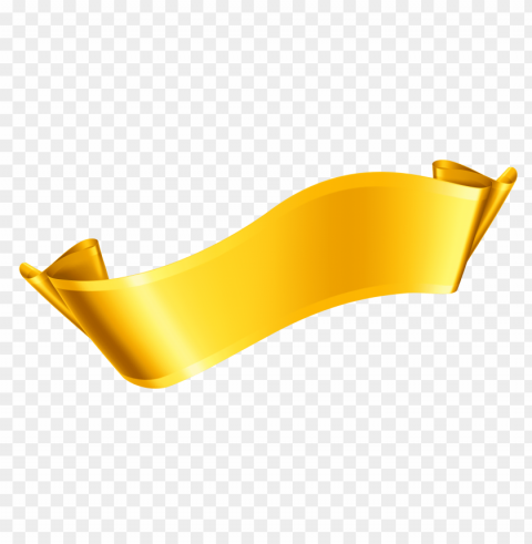 Gold Ribbon Transparent PNG Isolated Object With Detail